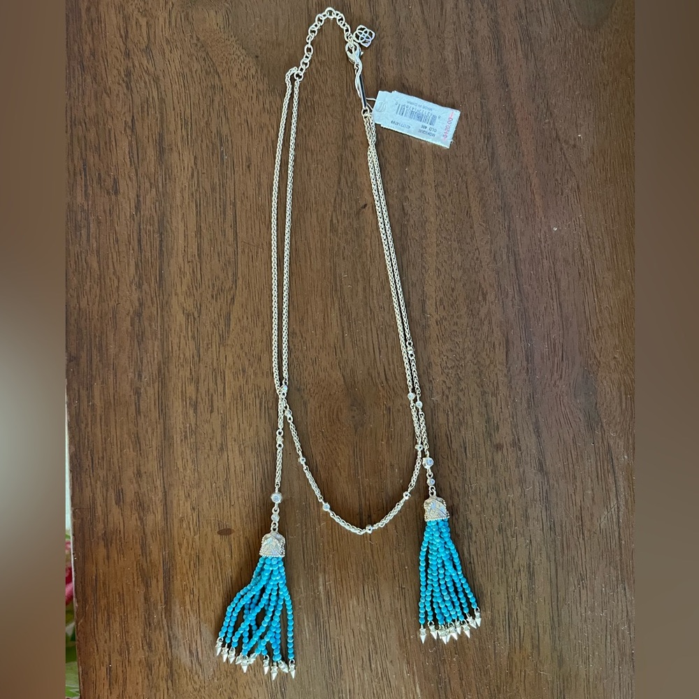 NWT Kendra Scott Monique necklace turquoise tassels